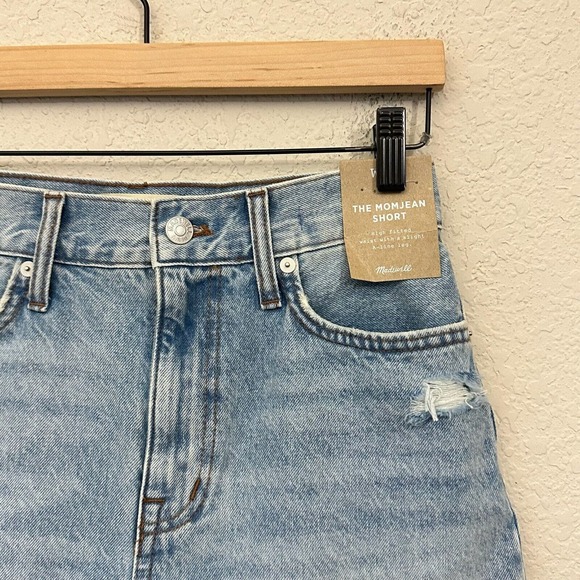 NWT MADEWELL Distressed The Mom Jean Short High-Waisted Cutoff - Picture 4 of 12